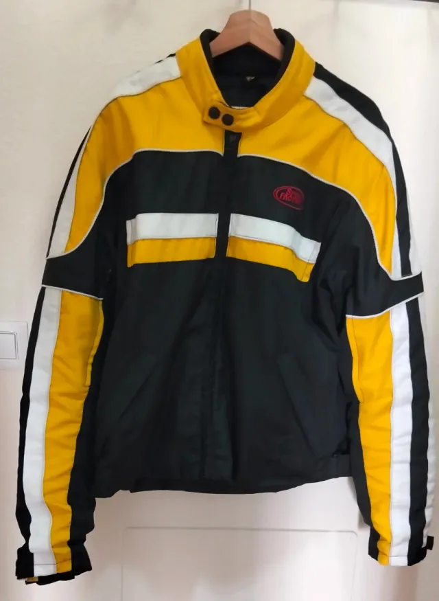 Chaqueta Moto Negra/Amarilla Protecciones