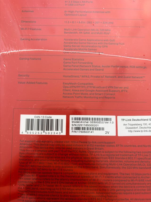 TP-Link Archer GE800 WiFi 7 Gaming Router