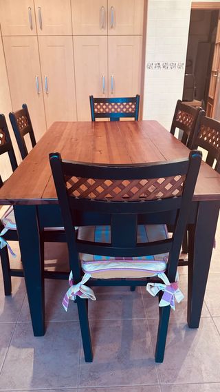 Mesa comedor madera maciza 160x90