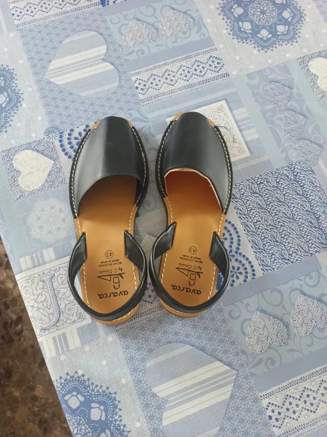 Menorquinas Avarca Negro/Marrón Talla 43