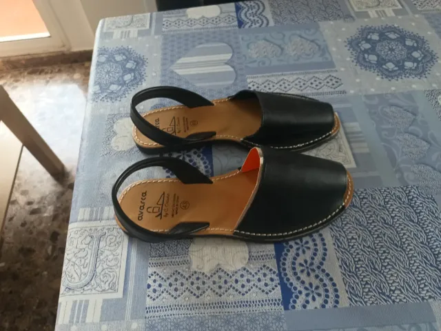 Menorquinas Avarca Negro/Marrón Talla 43