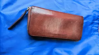 Cartera piel Massimo Dutti Marrón