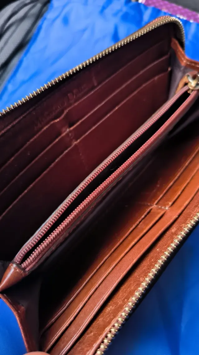 Cartera piel Massimo Dutti Marrón