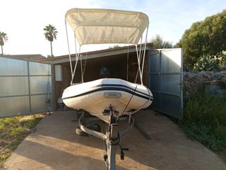 Barca semirrígida 4,20m 2015 + motor 25cv 4t