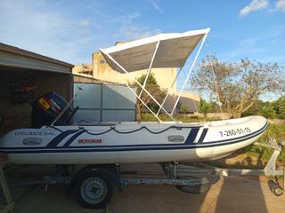 Barca semirrígida 4,20m 2015 + motor 25cv 4t