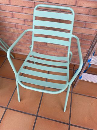 4 Sillas Metálicas Turquesa