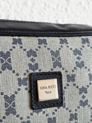 Bolso Vintage Nina Ricci Beige y Azul