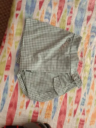Falda pantalón cuadros blanco y negro