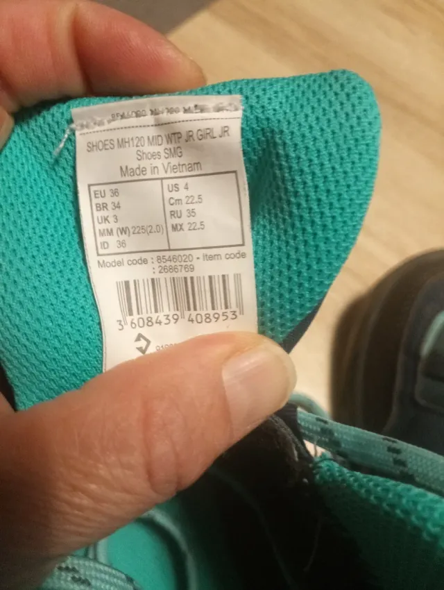 Botas montaña niña MH120 MID WTP JR talla 36