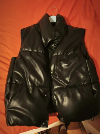 Chaleco Zara Piel Negro