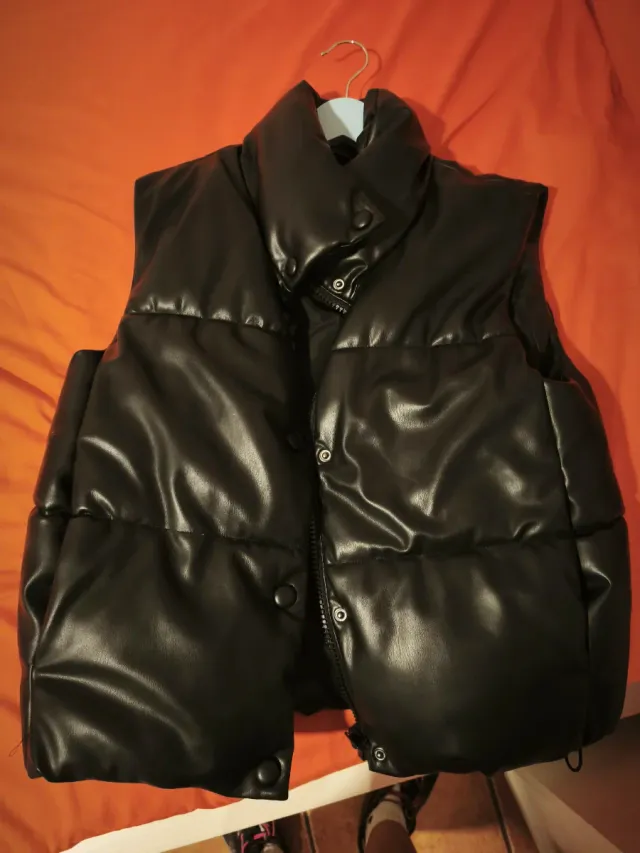 Chaleco Zara Piel Negro