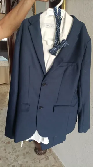 Traje de chaqueta Zara niño azul