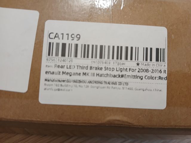 Luz de travão traseira