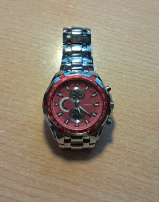 Reloj Curren Rojo y Plateado