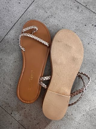Sandalias MORBARRI trenzadas plateadas