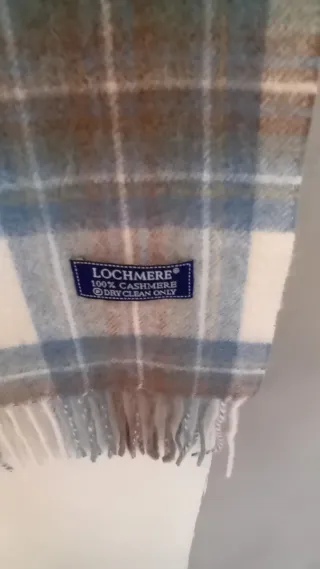Bufanda Lochmere cuadros azul, marrón y blanco