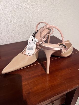 Zapatos destalonados Zara Beige y Rosa