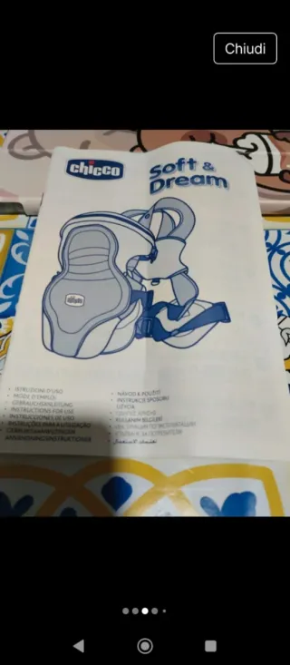 Marsupio Chicco soft & dream per neonato.