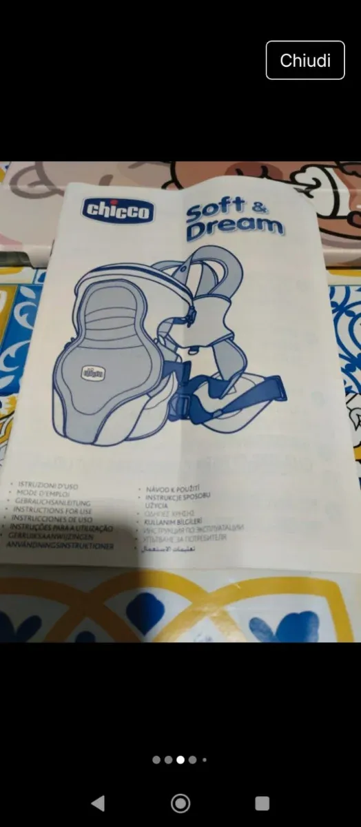 Marsupio Chicco soft & dream per neonato.