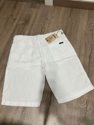 Bermudas Lino Hombre PHD Blancas