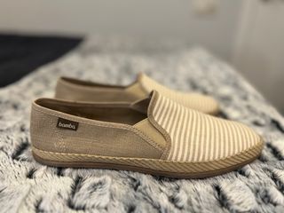 Bambas Victoria Beige Rayas Blancas