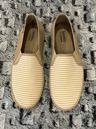 Bambas Victoria Beige Rayas Blancas