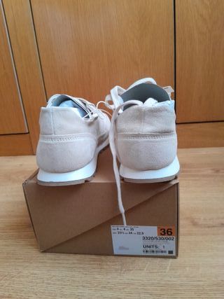 Zapatillas Zara Piel Beige