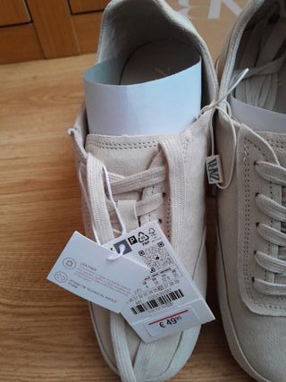 Zapatillas Zara Piel Beige