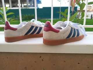 Adidas Gazelle Mujer Beige Azul