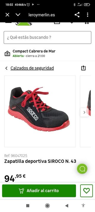 Zapatos Sparco Talla 43 Negros y Rojos
