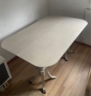 Mesa comedor extensible beige