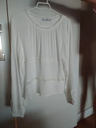 Blusa Mango Blanca Talla S