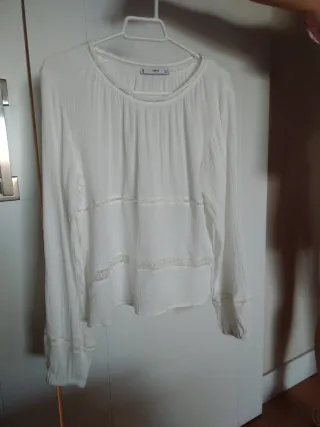 Blusa Mango Blanca Talla S