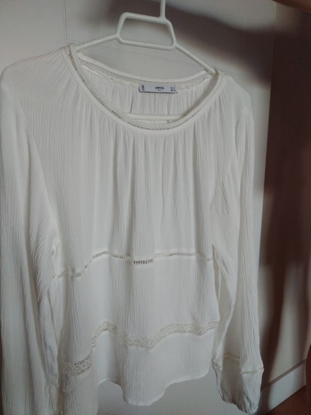 Blusa Mango Blanca Talla S
