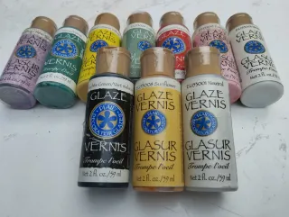 Lote 10 Botes Glaze Vernis Plaid manualidades