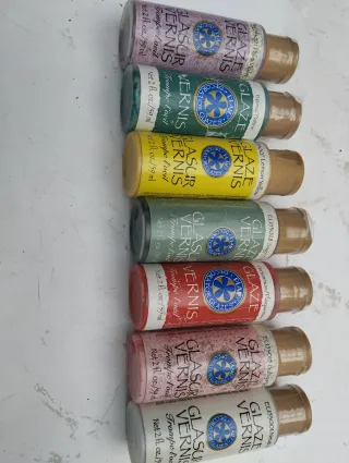 Lote 10 Botes Glaze Vernis Plaid manualidades