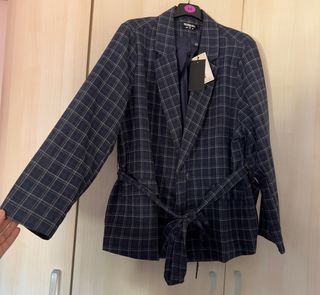Americana cuadros azul Talla 50