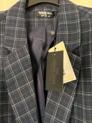 Americana cuadros azul Talla 50