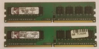 2 Módulos Kingston KVR667D2N5/512 DDR2 512MB RAM