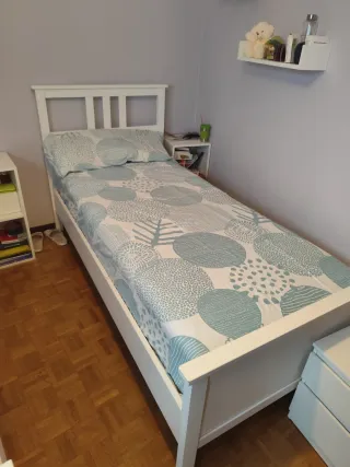 Cama individual IKEA HEMNES blanca
