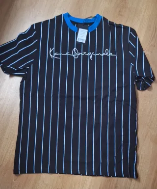 Camiseta Karl Kani Rayas Azul Negra Talla S