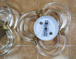 Lámpara de Techo Transparente y Dorada (2 Unid.)