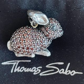 Thomas Sabo Charm Conejo Plata y Cristal Marrón