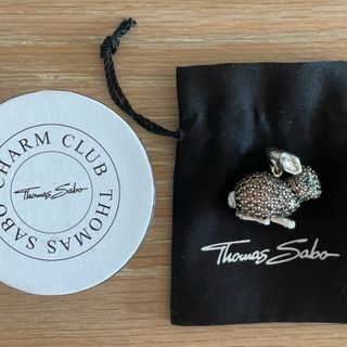 Thomas Sabo Charm Conejo Plata y Cristal Marrón