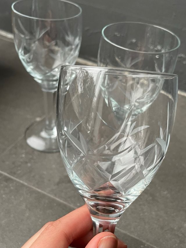 Set 6 Copas de Cristal Tallado