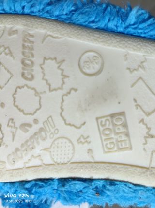 Pantofole peluche bambino/a ciclope blu