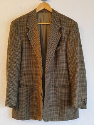 Blazer Monteroni Lana Virgen Cuadros Clásica Talla