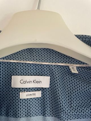 Camicia uomo fantasia micro puntini blu
