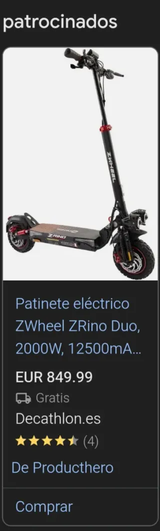 Patinete eléctrico ZWheel ZRino Duo