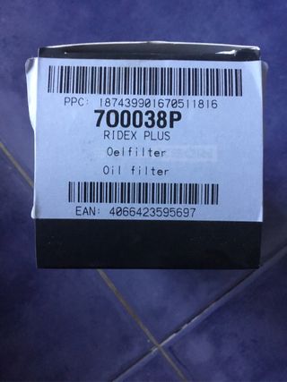 Filtro de Aceite Ridex 7O0038P para Mercedes Benz